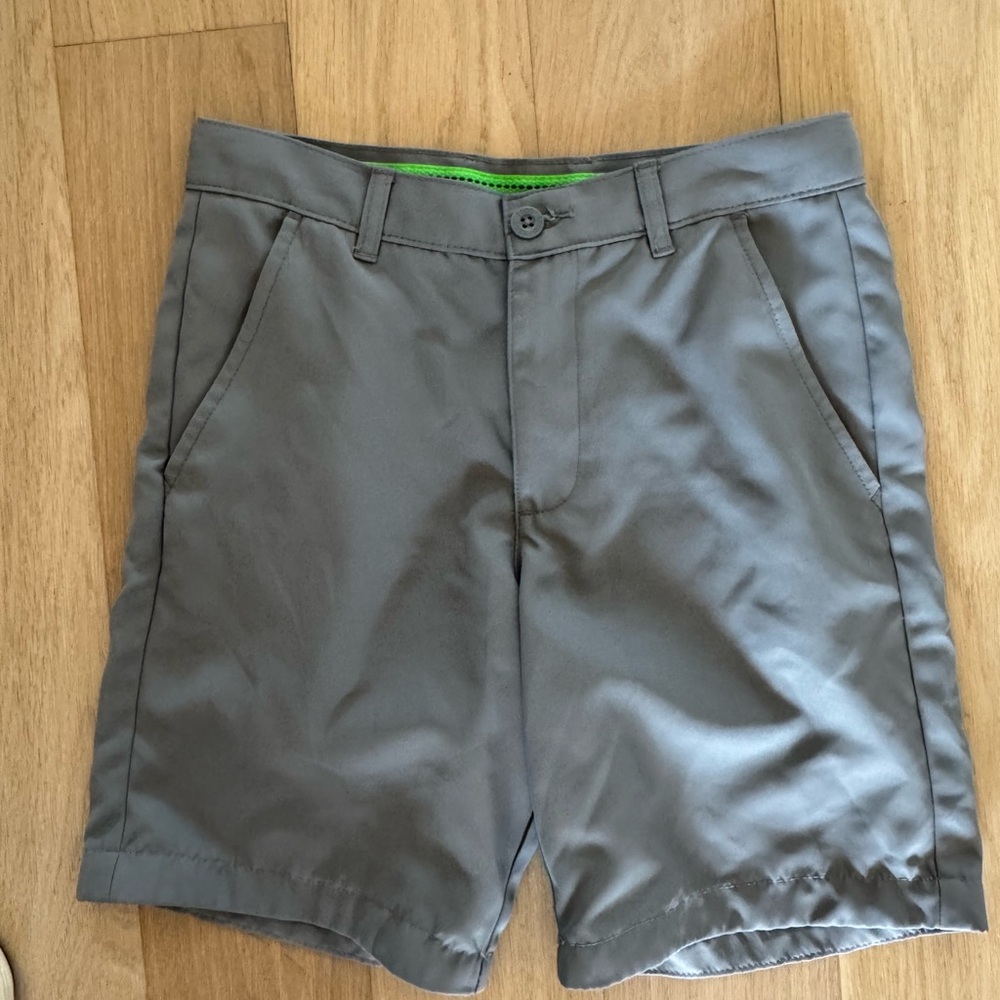 Youth Boy Gray Performance Shorts - Classic Flat Front